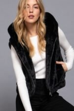 Hoodie Faux Fur Vest - Image 7