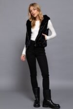 Hoodie Faux Fur Vest - Image 8