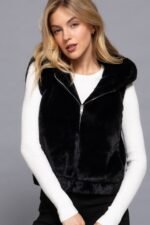 Hoodie Faux Fur Vest - Image 9