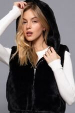 Hoodie Faux Fur Vest - Image 11