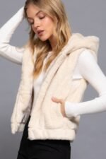 Hoodie Faux Fur Vest - Image 5