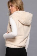 Hoodie Faux Fur Vest - Image 6