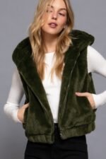Hoodie Faux Fur Vest - Image 22