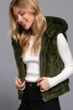 Hoodie Faux Fur Vest - Image 23