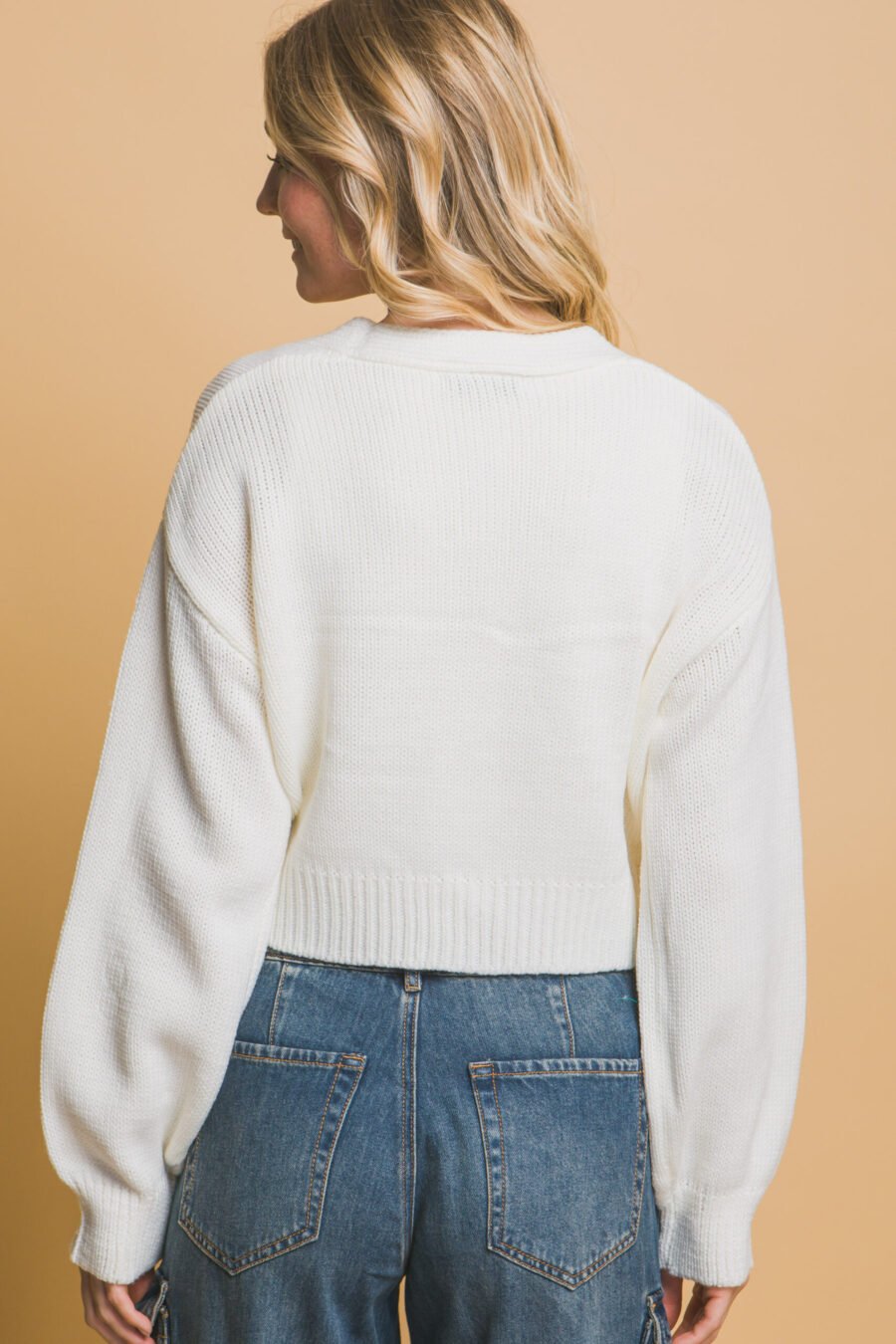 Mid cropped flower cardigan - image 13