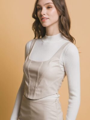 Faux leather corsetry