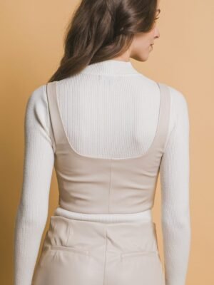 Faux leather corsetry