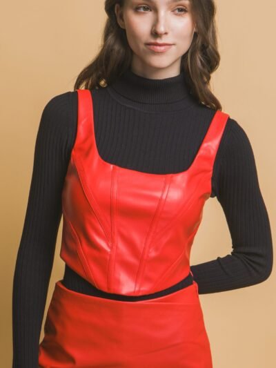 Faux leather corsetry
