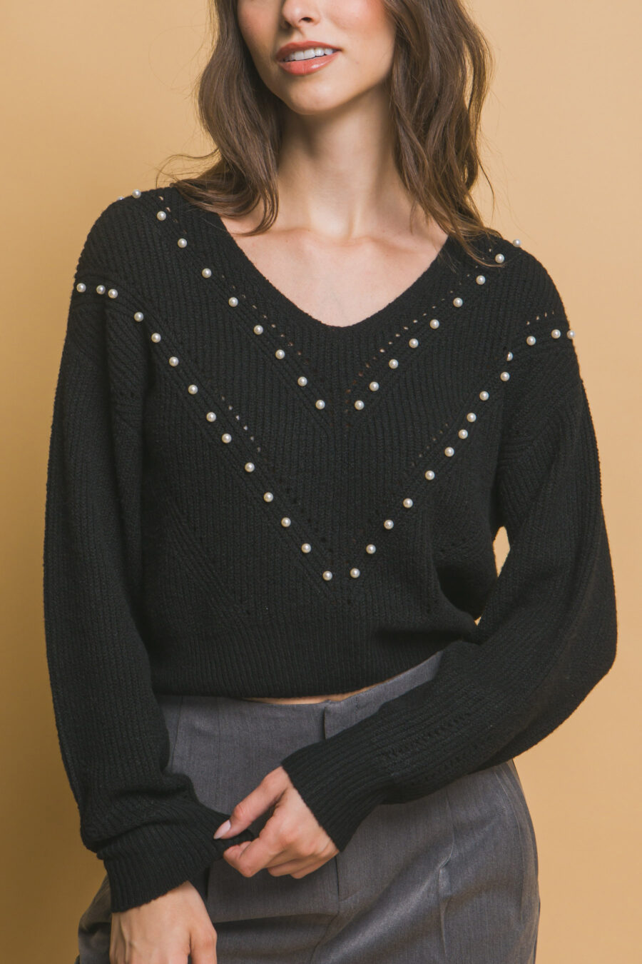 Pearl details sweater