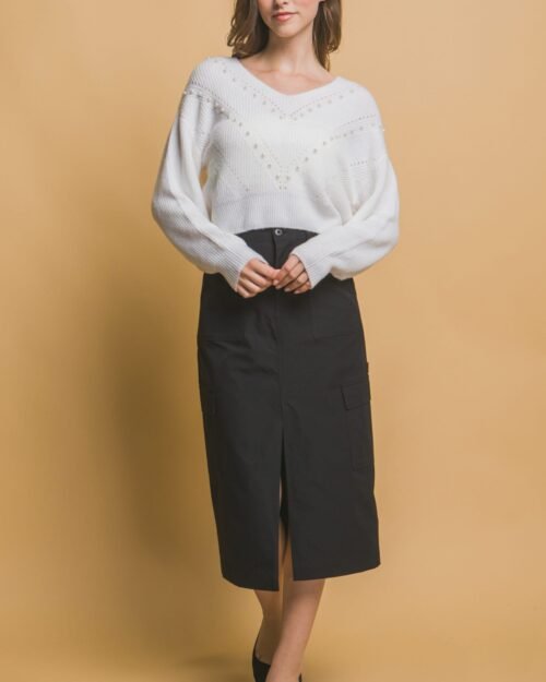 pearl details sweater