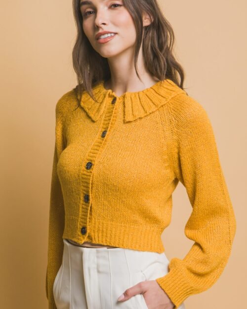 short collard sweater