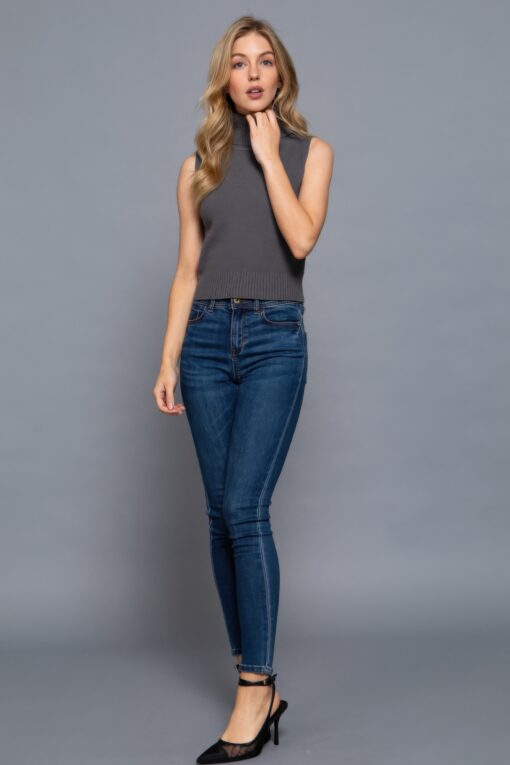 Sleeveless Turtle Neck Sweater Top - Image 6