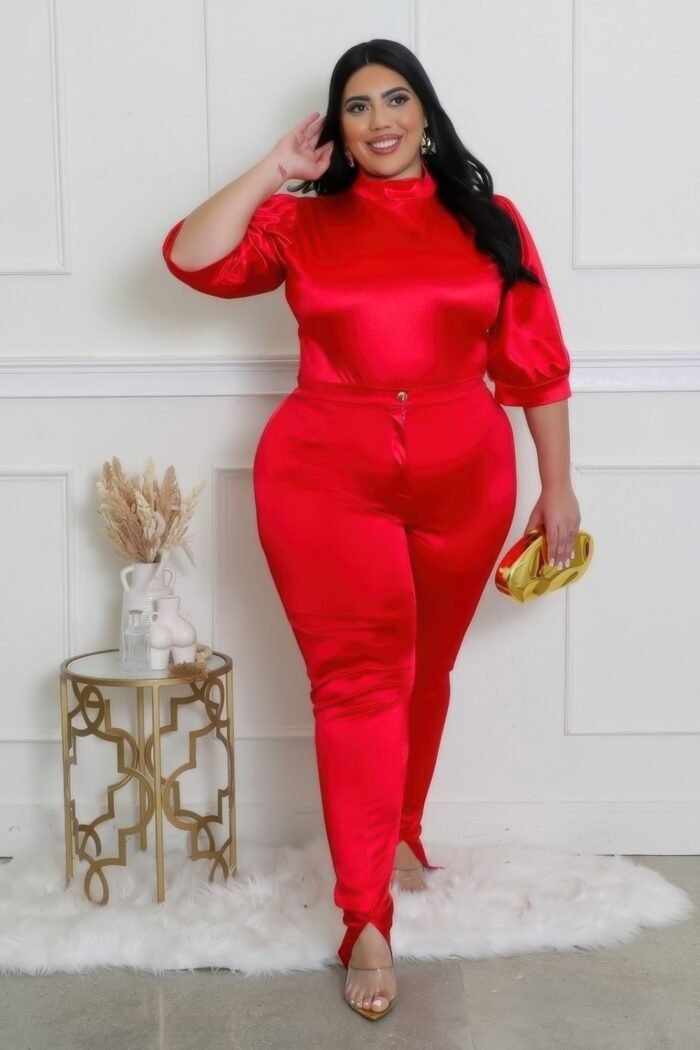 Two piece set, semi-stretch bodysuit