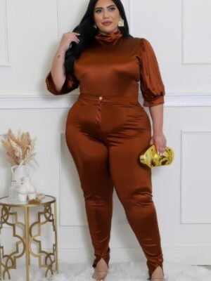Two Piece Set, Semi-stretch Bodysuit