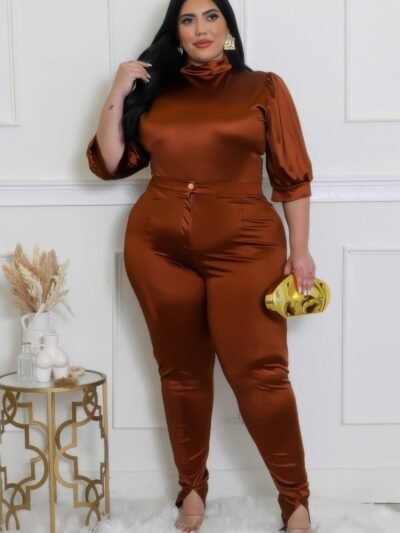 Two Piece Set, Semi-stretch Bodysuit
