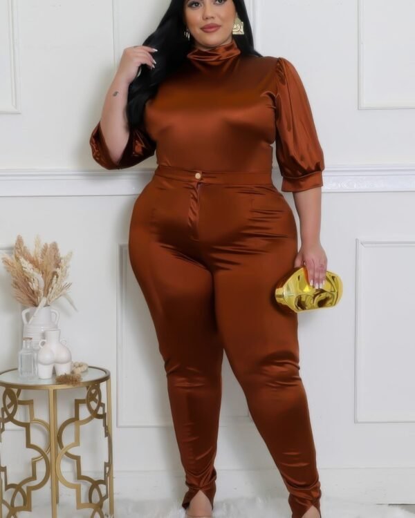 Two Piece Set, Semi-stretch Bodysuit