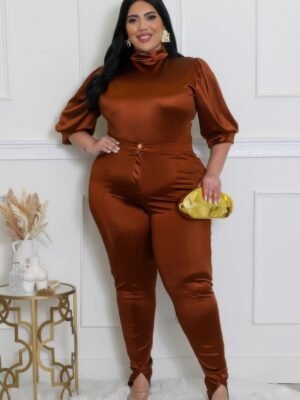 Two Piece Set, Semi-stretch Bodysuit Two Piece Set, Semi-stretch Bodysuit