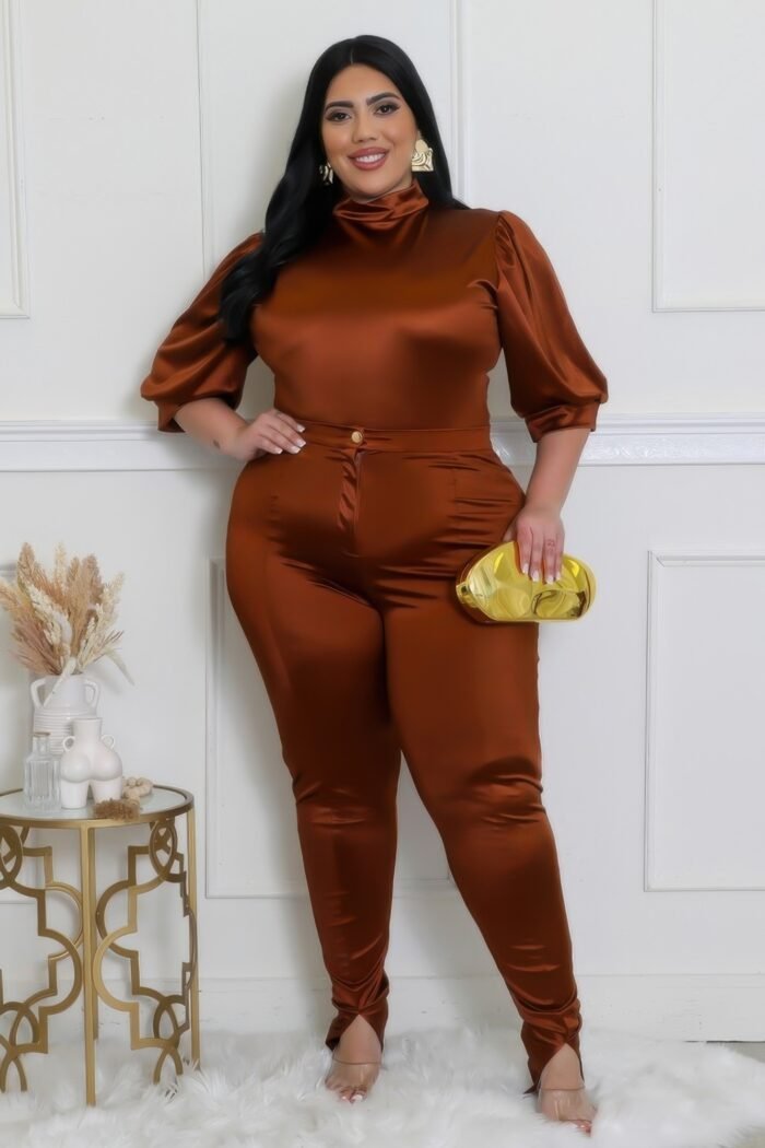 Two piece set, semi-stretch bodysuit