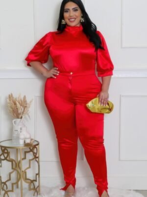 Two Piece Set, Semi-stretch Bodysuit Two Piece Set, Semi-stretch Bodysuit