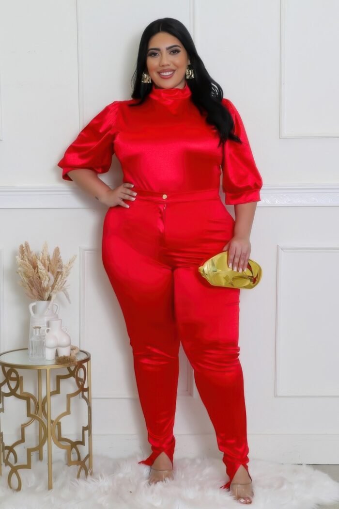 Two piece set, semi-stretch bodysuit
