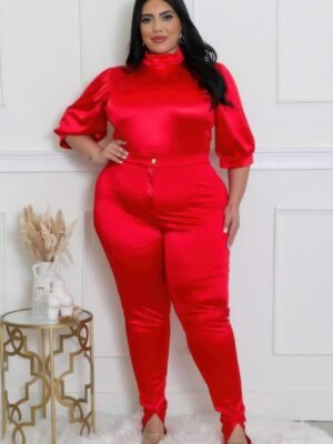 Two Piece Set, Semi-stretch Bodysuit Two Piece Set, Semi-stretch Bodysuit