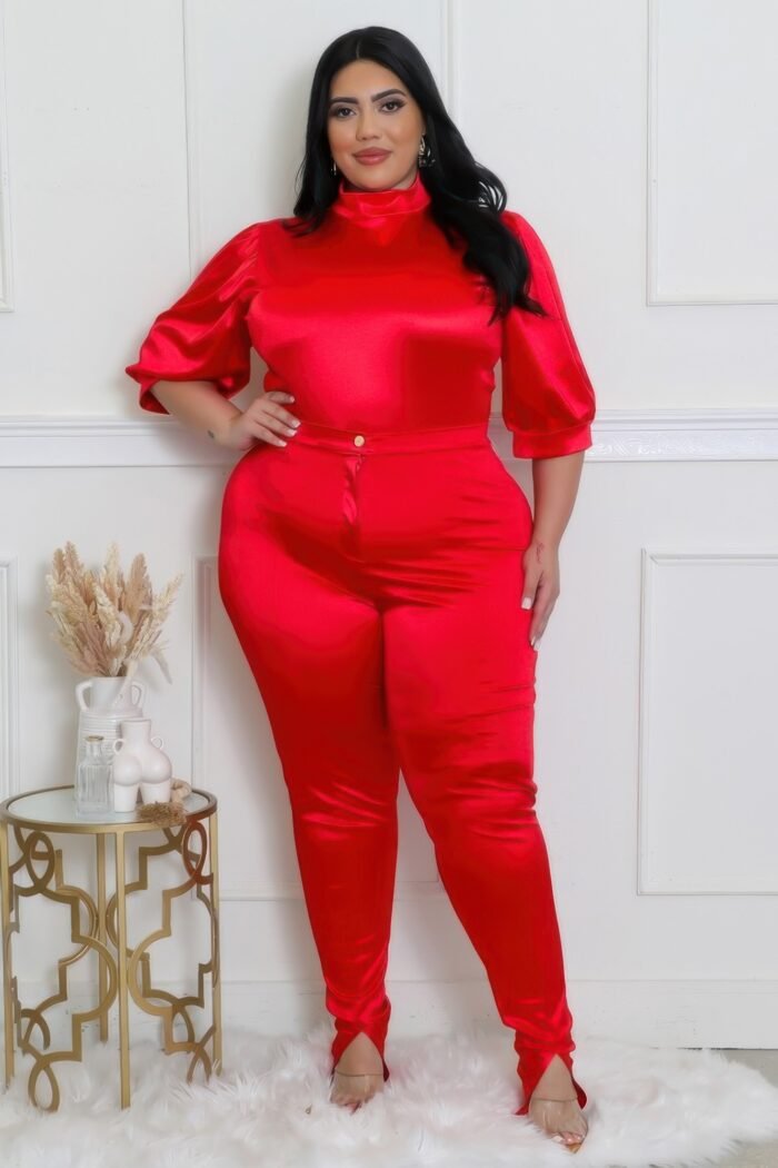 Two piece set, semi-stretch bodysuit