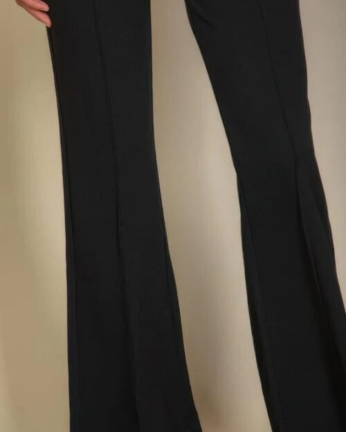 high waist stretch crepe flare pants