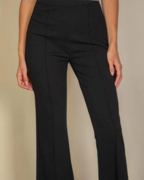 high waist stretch crepe flare pants