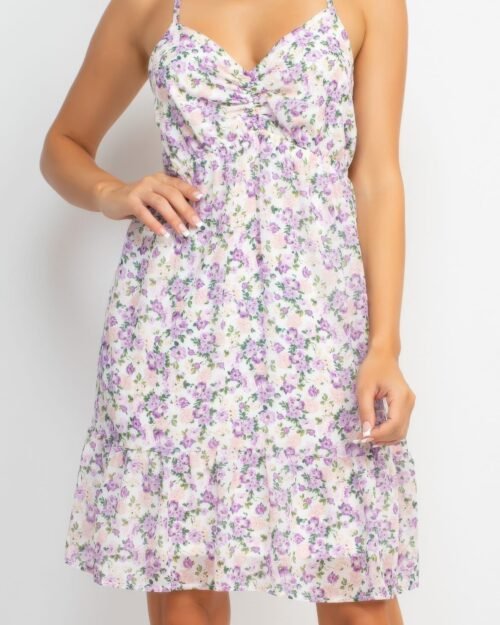 double strap back mini dress