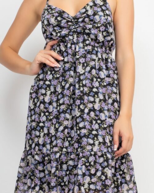 double strap back mini dress