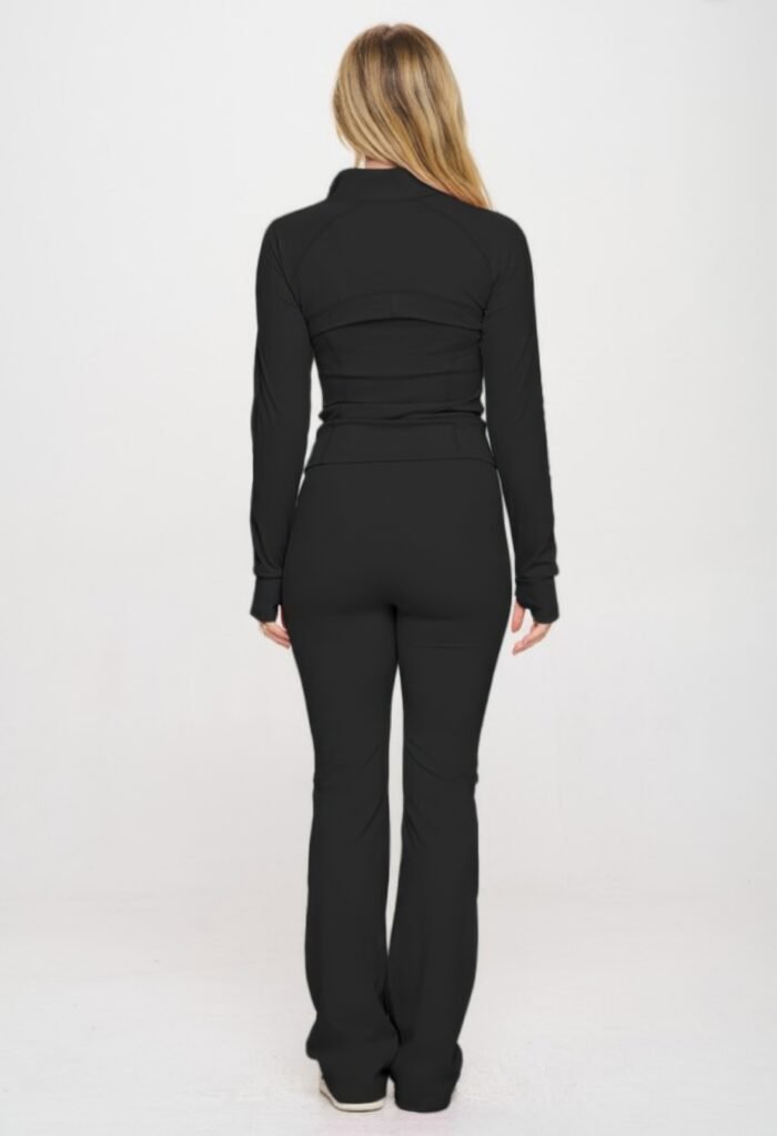 Premium yoga jacket & flare jumpsuit set