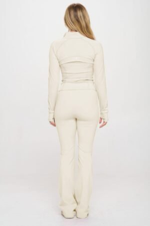 Premium Yoga Jacket & Flare Jumpsuit Set