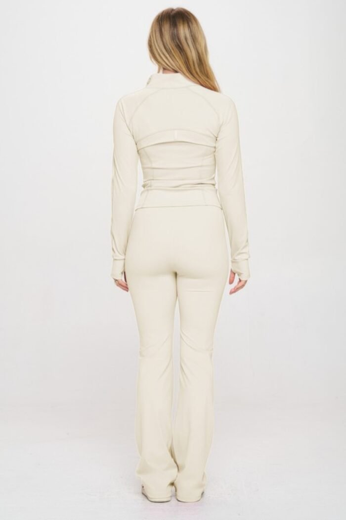 Premium yoga jacket & flare jumpsuit set