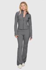 Premium Yoga Jacket & Flare Jumpsuit Set – Women's Activewear