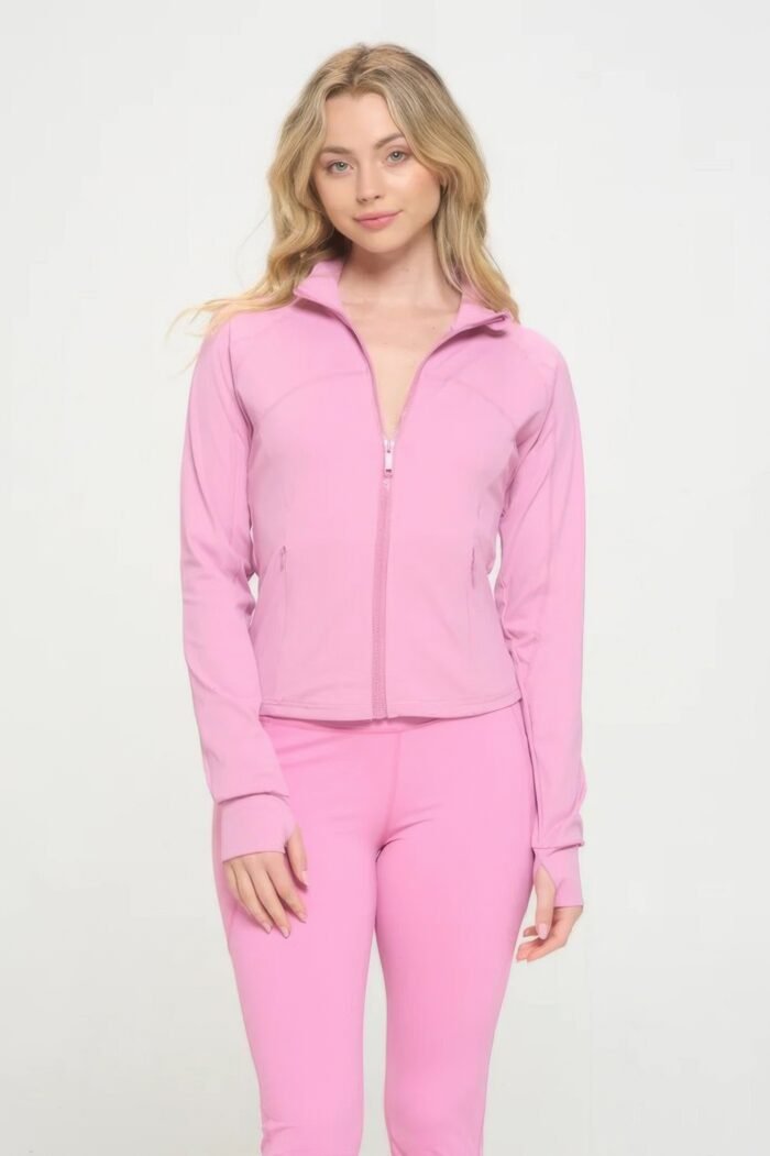 Premium yoga jacket & flare jumpsuit set