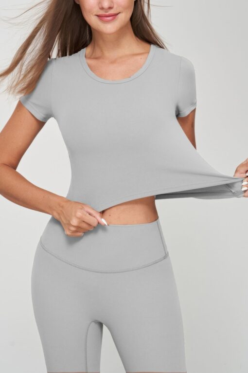 Seamless Short Sleeve Crop Tee - Image 2
