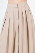 Large Hem Wide Leg Pleated Solid Pants - Image 11