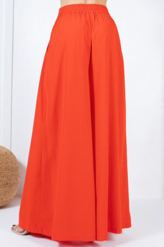 Large hem wide leg pleated solid pants - image 18