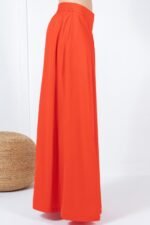 Large Hem Wide Leg Pleated Solid Pants - Image 19