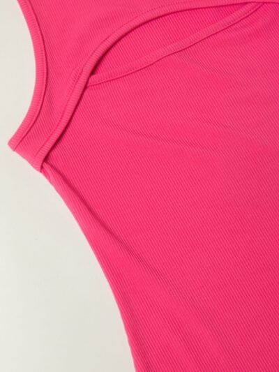 Ribbed Knit Cut Out One Shoulder Bodysuit Ribbed Knit Cut Out One Shoulder Bodysuit
