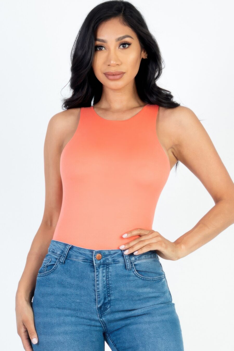 Casual solid tank bodysuit