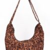 leopard print crossbody bag with double pockets