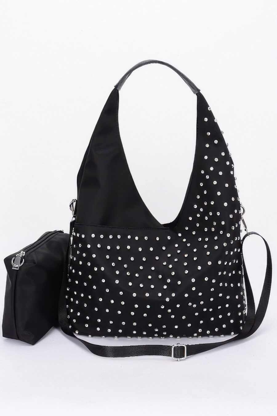 Rhinestone studded bindle bag