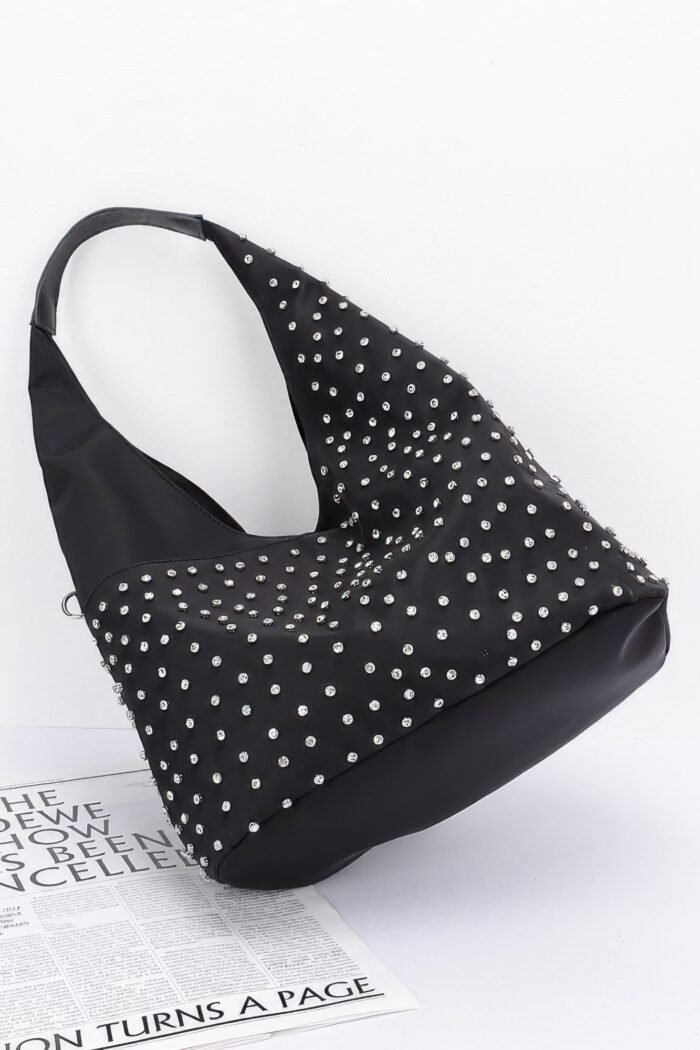 Rhinestone studded bindle bag - image 4