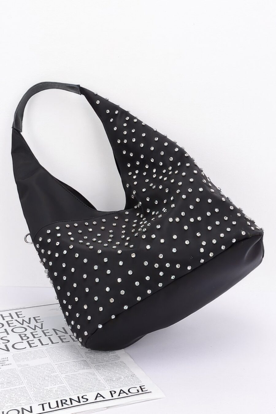 Rhinestone studded bindle bag