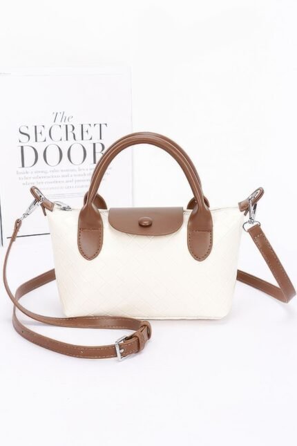 Embossed Faux Leather Top Handle Clutch