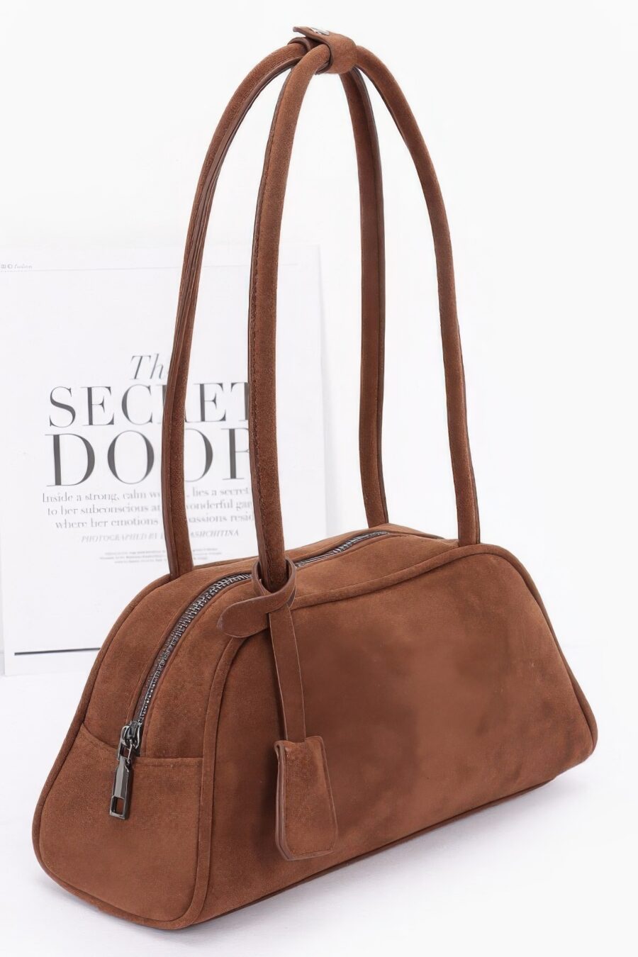 Faux suede sport bag