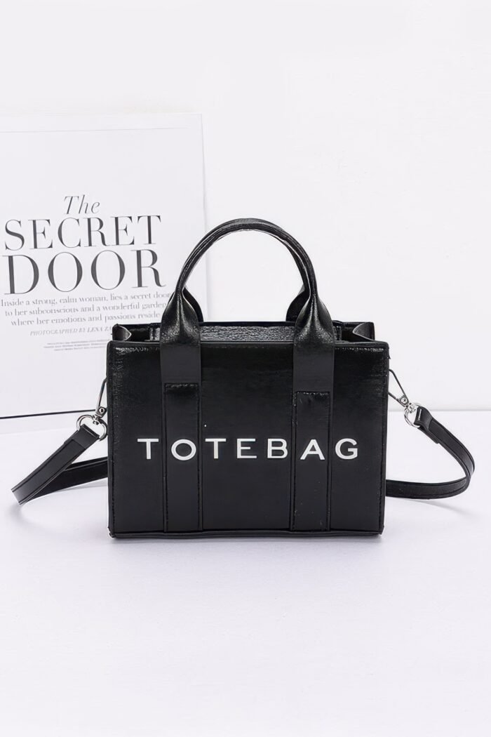 Metallic Faux Leather Tote Bag - Image 1
