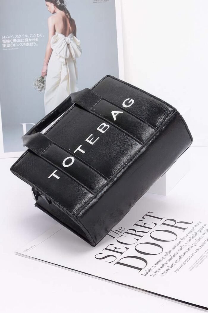 Metallic Faux Leather Tote Bag - Image 4