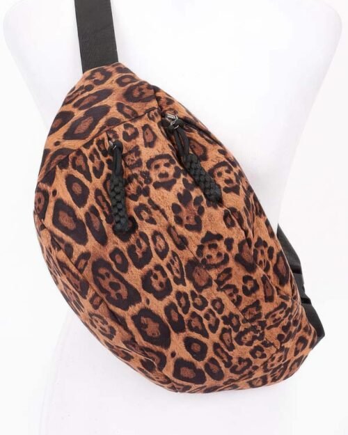 faux suede leo crossbody bag